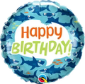 18" Birthday Fun Sharks Foil Balloon
