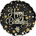 18" Happy Birthday Gold Stars Balloons