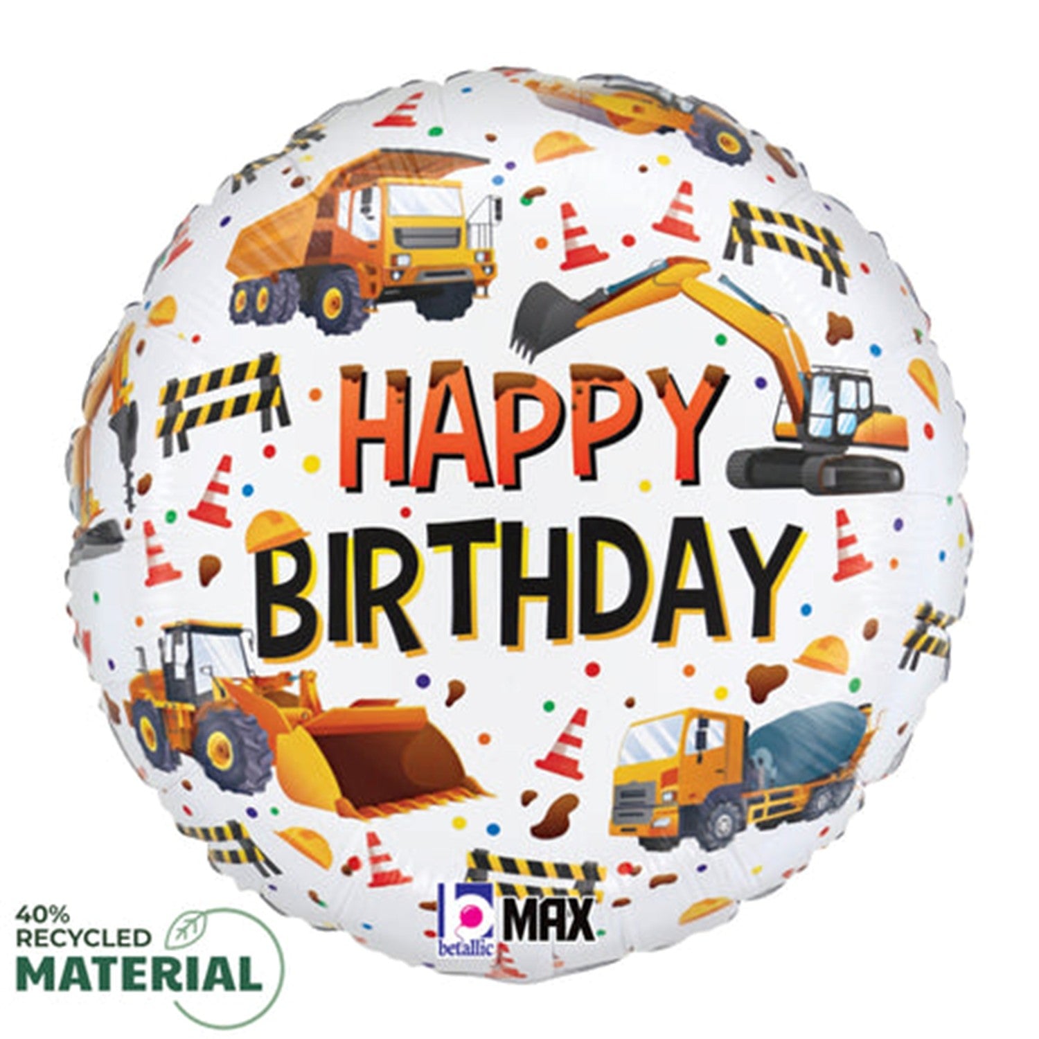 18" Betallic Happy Birthday Construction