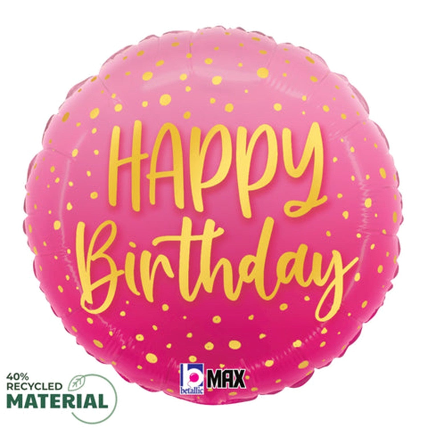 18" Betallic Happy Birthday Pink