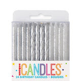 Birthday Candles Glitter and SIlver 24ct